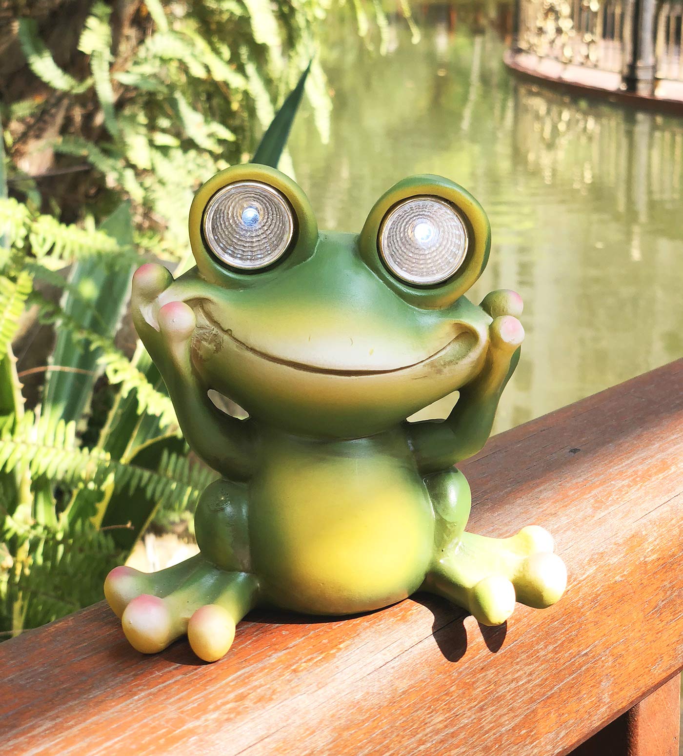 TIBLEN Solar Powered Frog LED Garden Light Decor - Green - Model 9F3189A