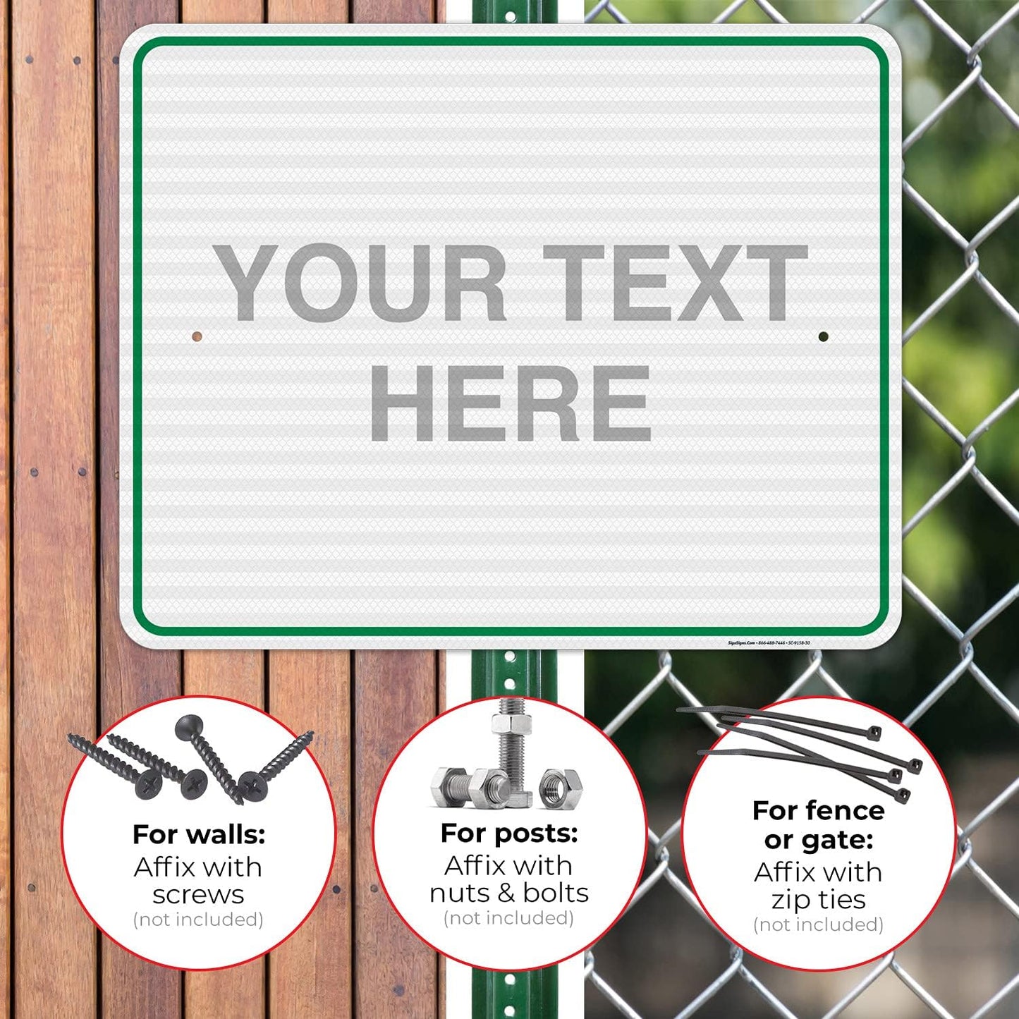 Custom Sign, Personalized Metal Signs, Customize for Office, Business, Workplace, Home, Airbnb, Delivery Green Signs, 24x30 Inches, 3M EGP Reflective .080 Aluminum, Fade Resistant, Made in USA