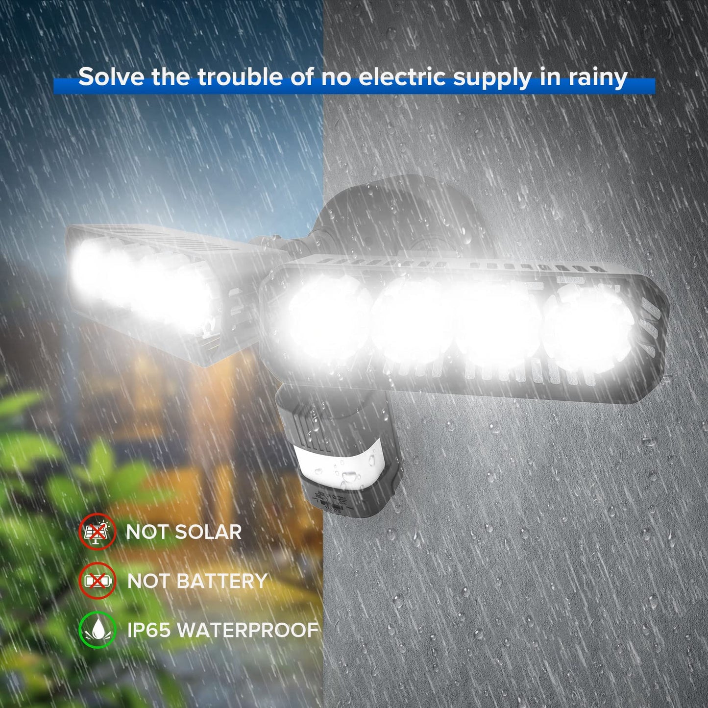 SANSI LED Motion Sensor Outdoor Light, 36W 3600LM, Dusk to Dawn, IP65, Black, Model C2440-JW, 50,000 Hrs Lifes