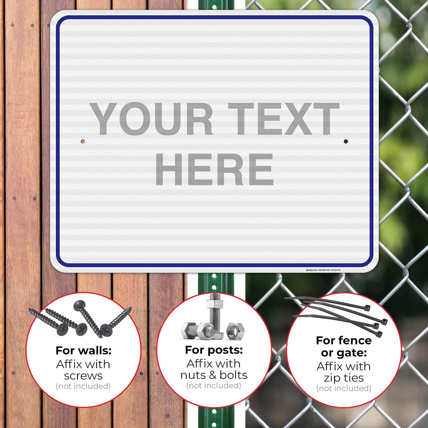 Custom Sign, Personalized Metal Signs, Customize for Office, Business, Workplace, Home, Airbnb, Delivery Blue Signs, 24x30 Inches, 3M EGP Reflective .080 Aluminum, Fade Resistant, Made in USA