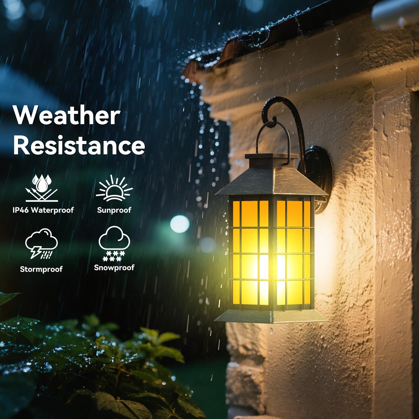Anyperfect 2 Pack 13 Bronze Solar Lantern With Flickering Flame Candle | Outdoor Waterproof Hanging Lanterns  Metal & Glass Solar Lights For Garden Decoration  Rustic Gifts For Mom