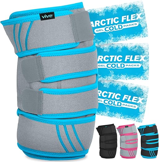 Vive Knee Ice Pack Wrap - Cold/Hot Gel Compression Brace - Heat Support Strap for Arthritis Pain, Tendonitis, ACL, Athleti...