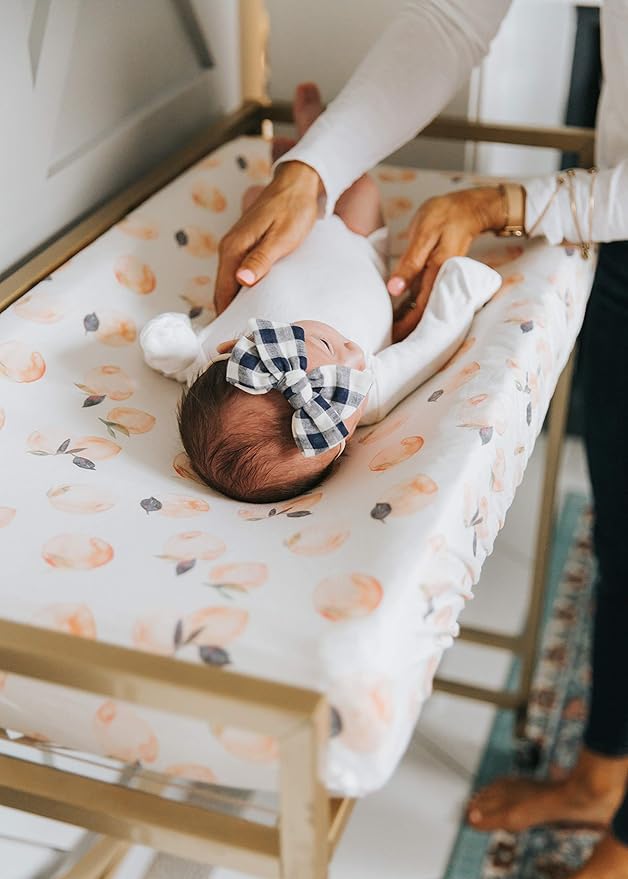 Copper Pearl Premium Knit Changing Pad Cover Soft, Stylish, and Universal Fit for All Standard Diaper Changing Pads, Trendy Design Changing Pad Covers, Caroline