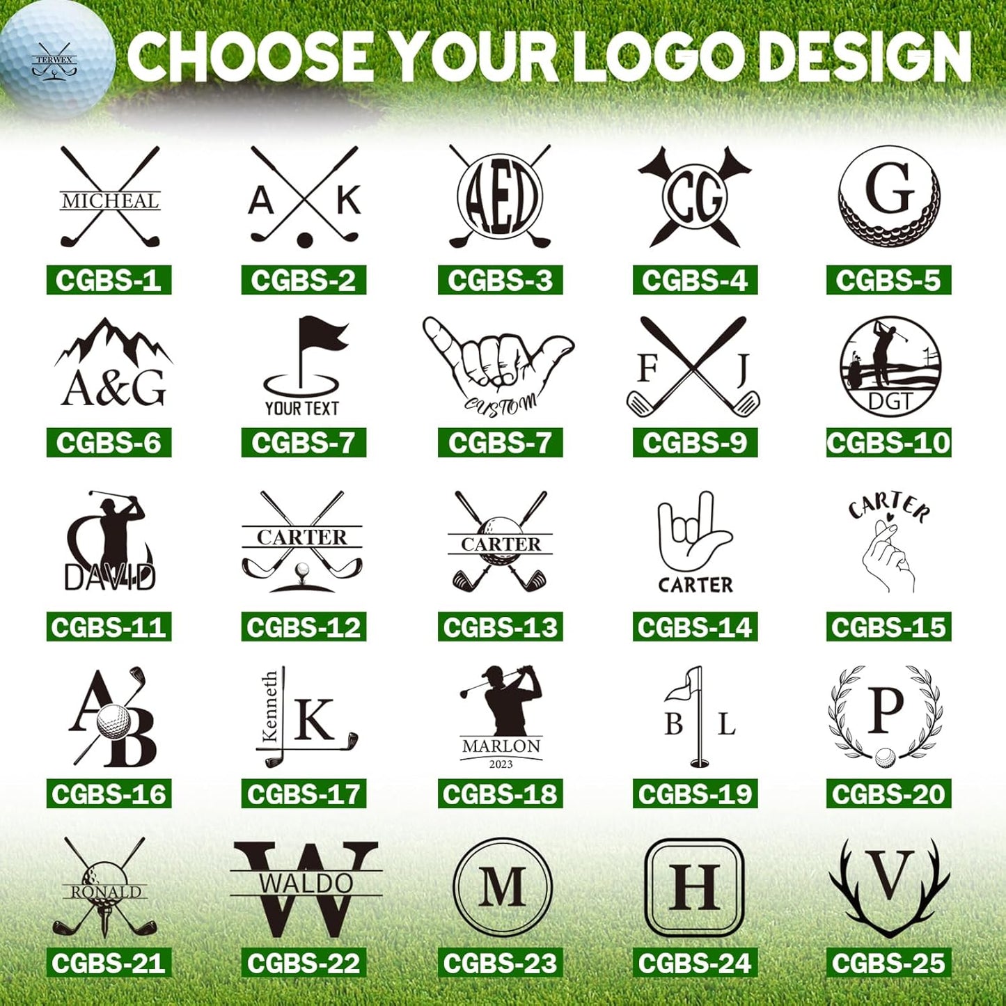 Custom Golf Ball Stamp Personalized, Self-Inking Monogram Ball Marker Stamper with Name Logo, Waterproof Ink, Customizable Golf Accessories for Golfers, Unique Reusable Gift for Men Women
