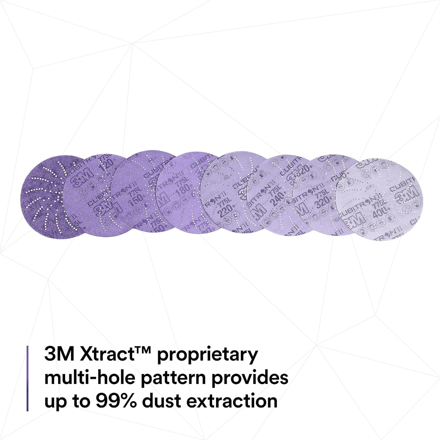 3M Xtract Cubitron II Hookit Clean Sanding Film Disc 775L, 220+, 3 in, Pack of 50 Hook and Loop Sanding Discs for Paint Preparation and Removal, General Sanding, Refining, Blending, and Featheredge