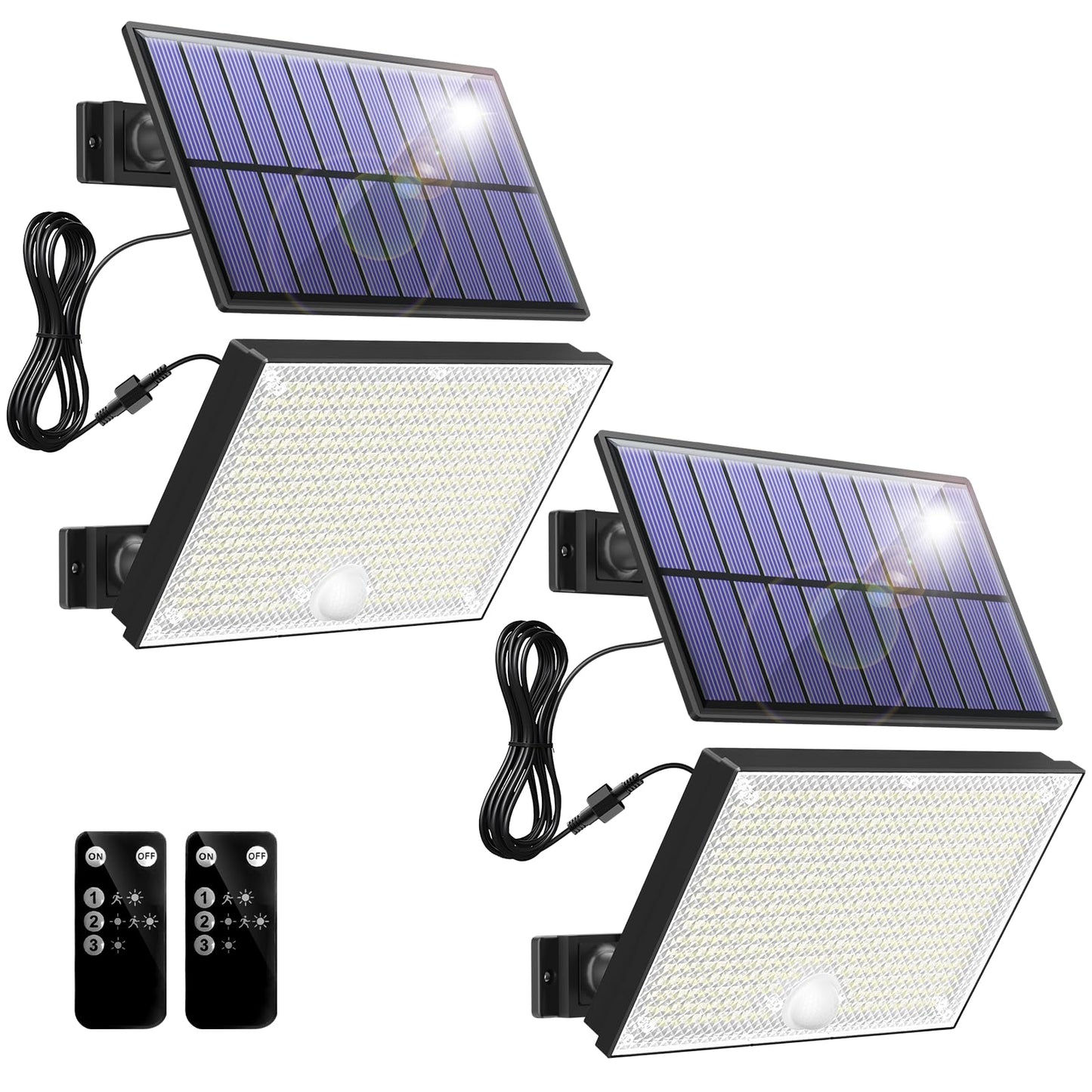 400Led Solar Lights Outdoor Ip67 Waterproof Solar Flood Lights 3 Modes & Remote Control Motion Sensor Outdoor Light For Garden  Garage  Patio  Pathway (2 Pack)