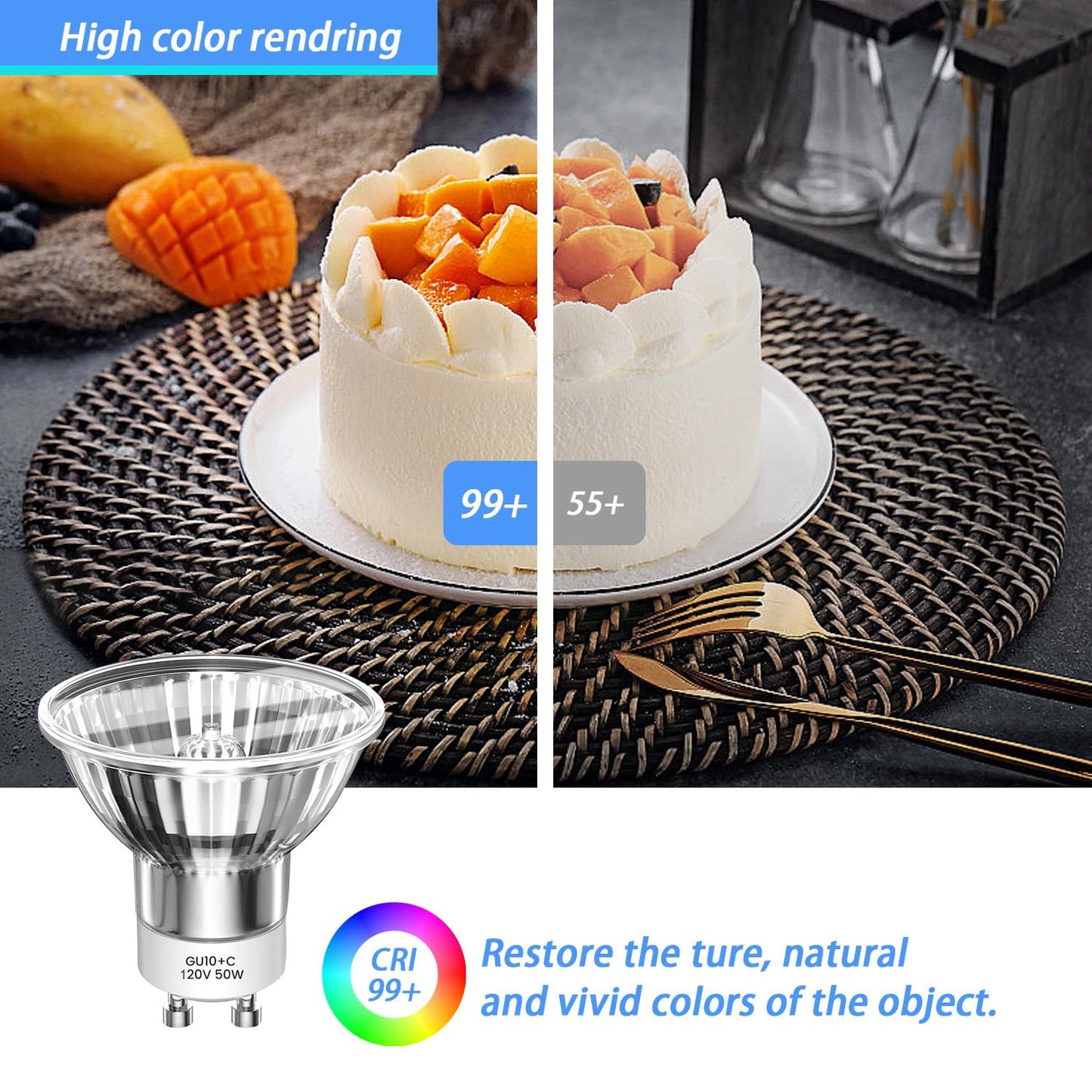 KOHEOPT GU10 Halogen Bulb 120V 25W 2pcs Candle Warmer,2700K Dimmable Replacement for Candle Warmer Wax Burner Track Light Bulbs, Range Hood Light Bulbs Warm White Light