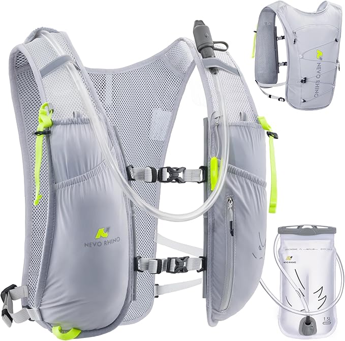 N NEVO RHINO 5.5L Running Vest for Women Men, Lightweight Hydration Vest with 1.5L Water Bladder, Breathable Water Backpac...