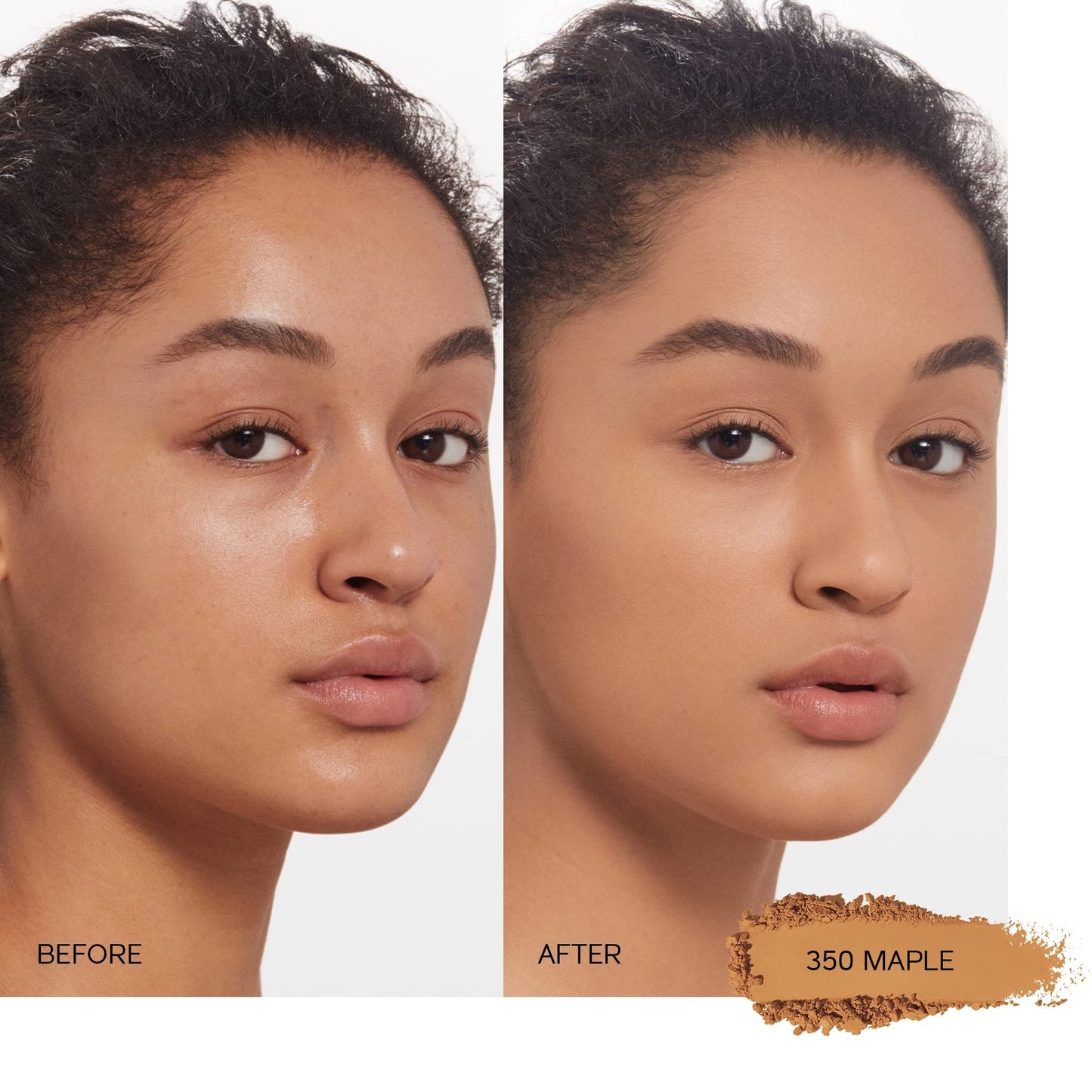 Shiseido Synchro Skin Self-Refreshing Custom Finish Powder Foundation, Maple 350-24-Hour Sheer-to-Medium Buildable Coverage with