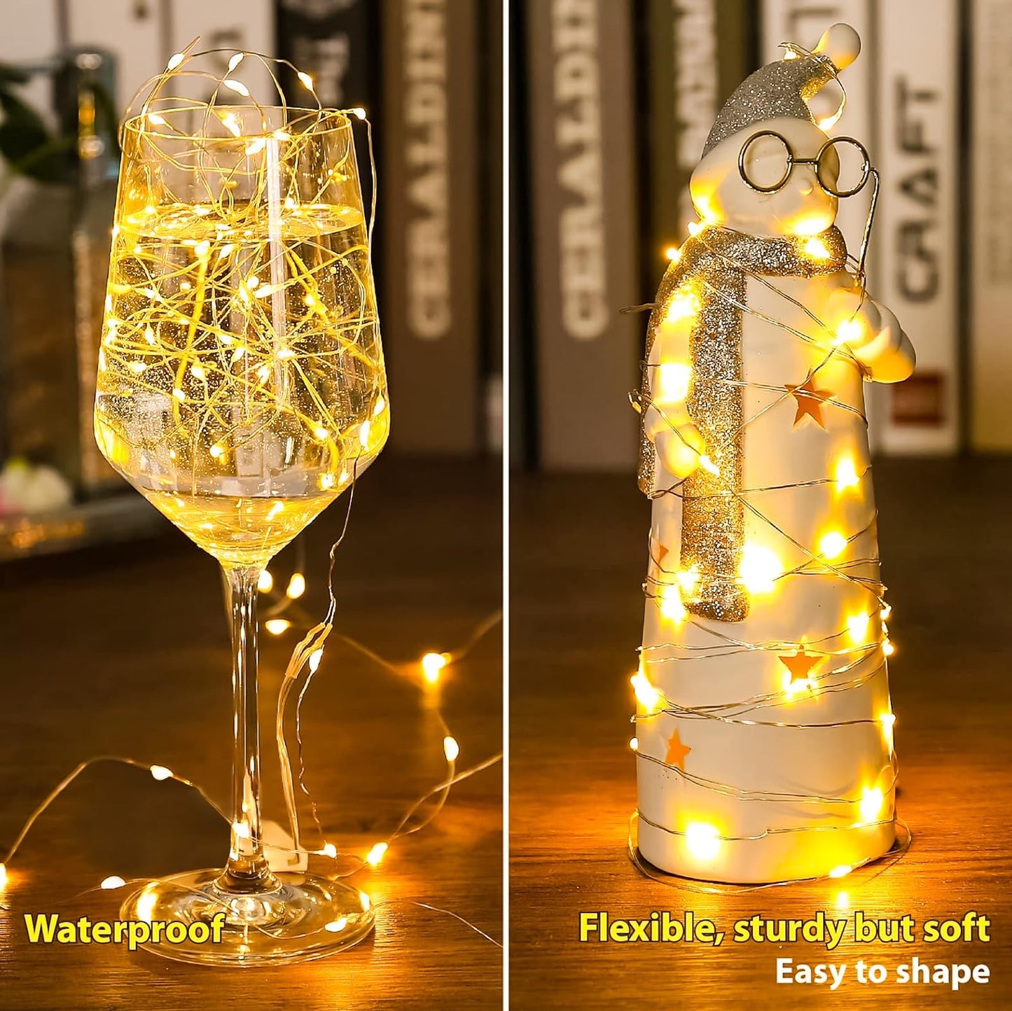 Hxweiye 6 Pack Battery Operated Fairy Lights, 7Ft 20Led Warm White Mini Firefly Lights For Mason Jars, Party, Wedding, Halloween