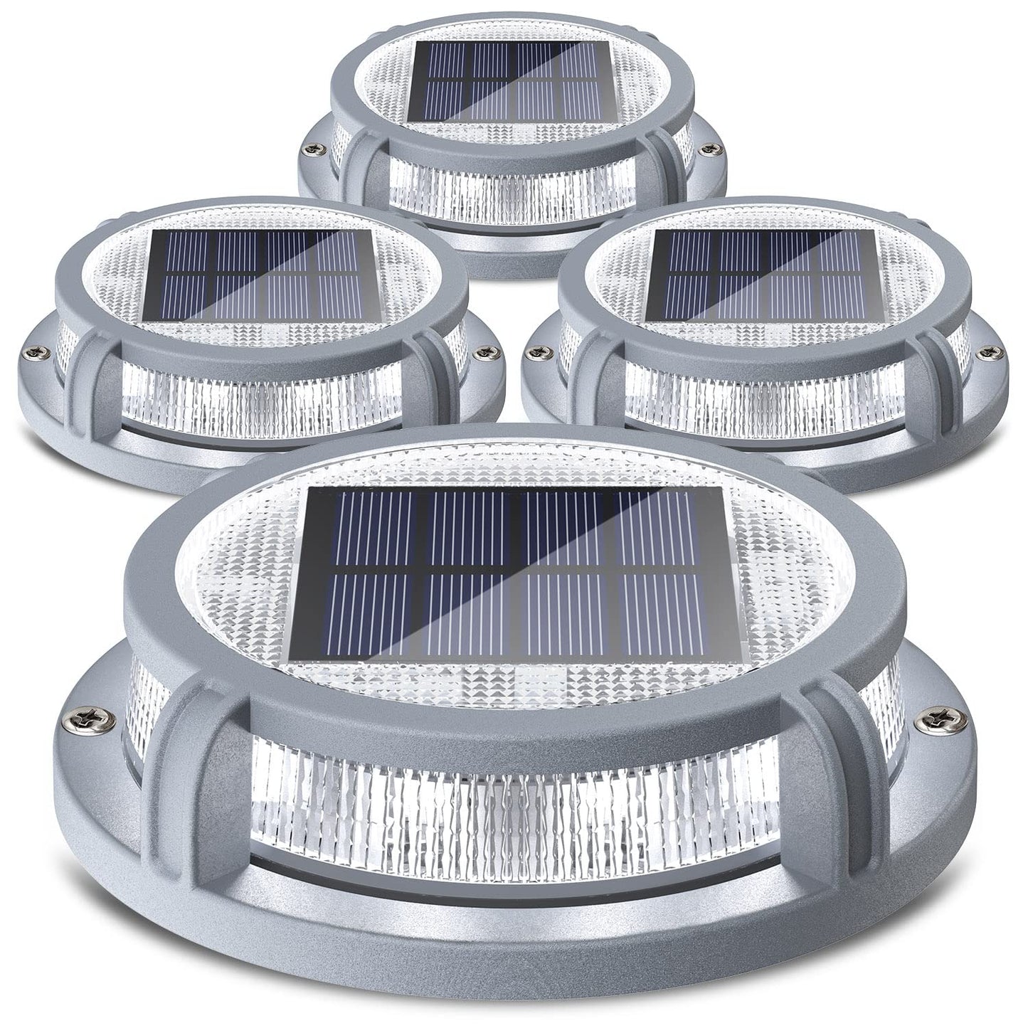 Siedinlar Solar Deck Lights, 2 Modes, 16 Leds, Waterproof, 4 Pack, Cool White/Warm White, Model Sd008-Cw