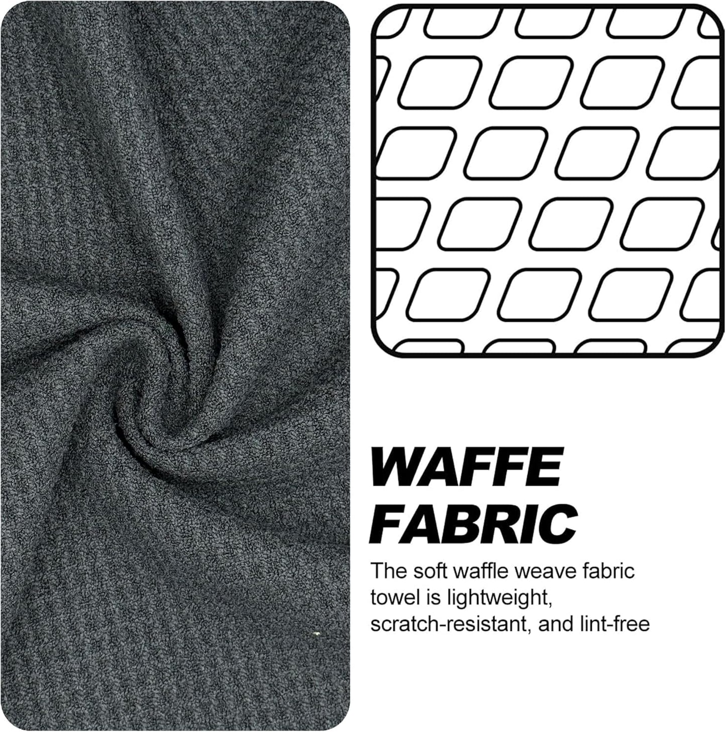 2-Pack Magnetic Golf Towel with Clip, Microfiber Waffle Design - Industrial Strength Magnet for Strong Hold to Golf Bags, Carts & Clubs - Gray