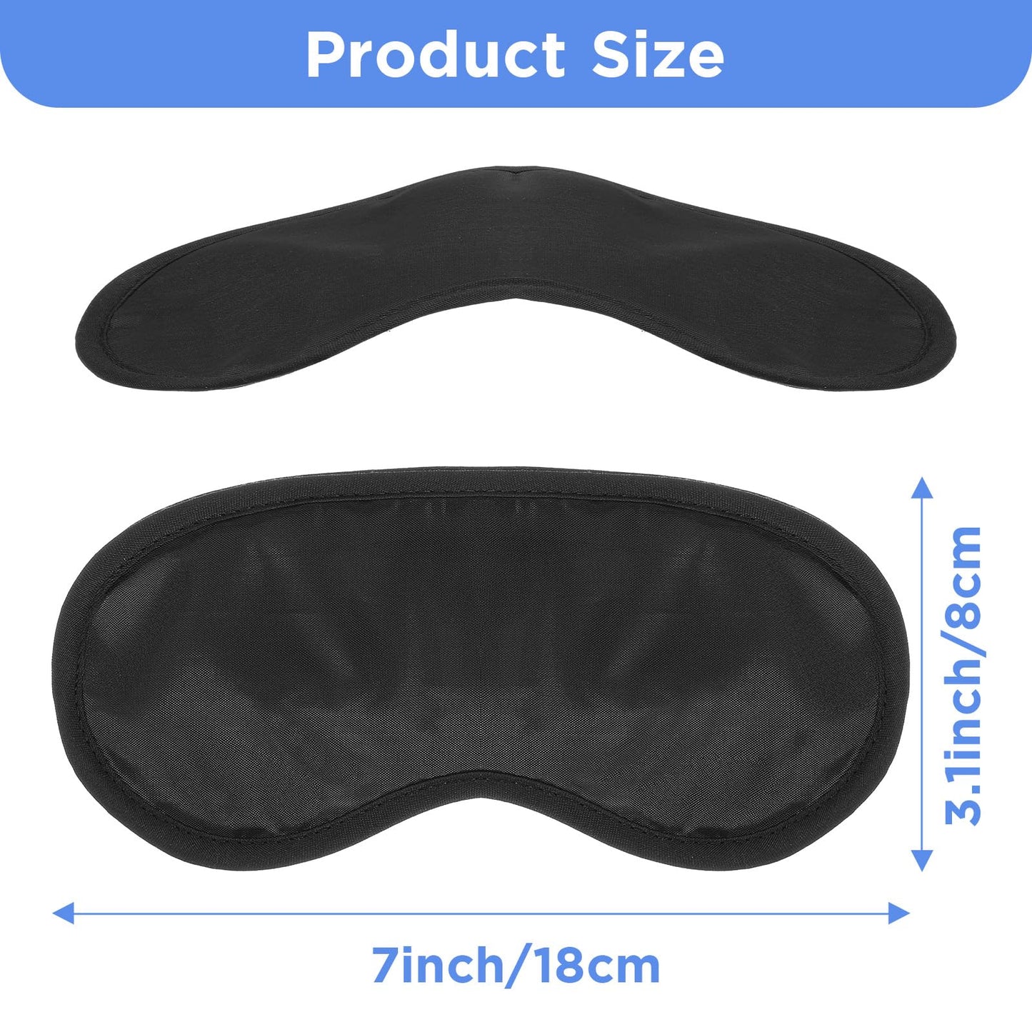 20Pcs Eye Mask Sleep Masks Bulk Blindfolds for Party Games with Adjustable Strap and Nose Pad for Women Men Kids, Black Blindfold for Kids
