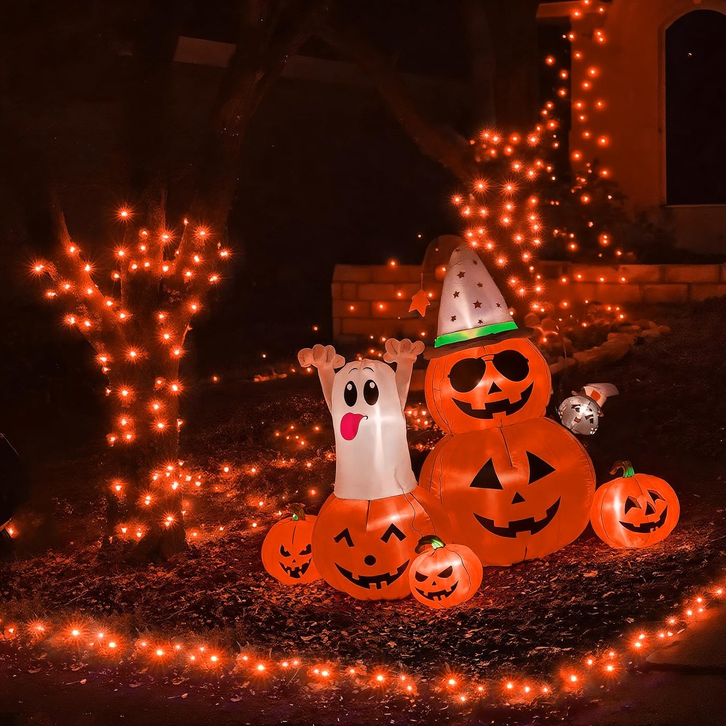 Wbao Halloween Lights 300Led 108Ft  Super Bright Led Orange String Lights With Ul Certified  8 Lighting Modes  Timer  Connectable  Memory & Waterproof For Indoor Outdoor Halloween Decor