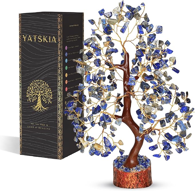 Lapis Lazuli - Chakra Tree, Lapis Lazuli Tree, Lapis Gem, Artificial Trees, Tree of Life, Stone Tree, Gem Stone Decor, Crystal Tree for Positive Energy, Holistic Gifts for Women