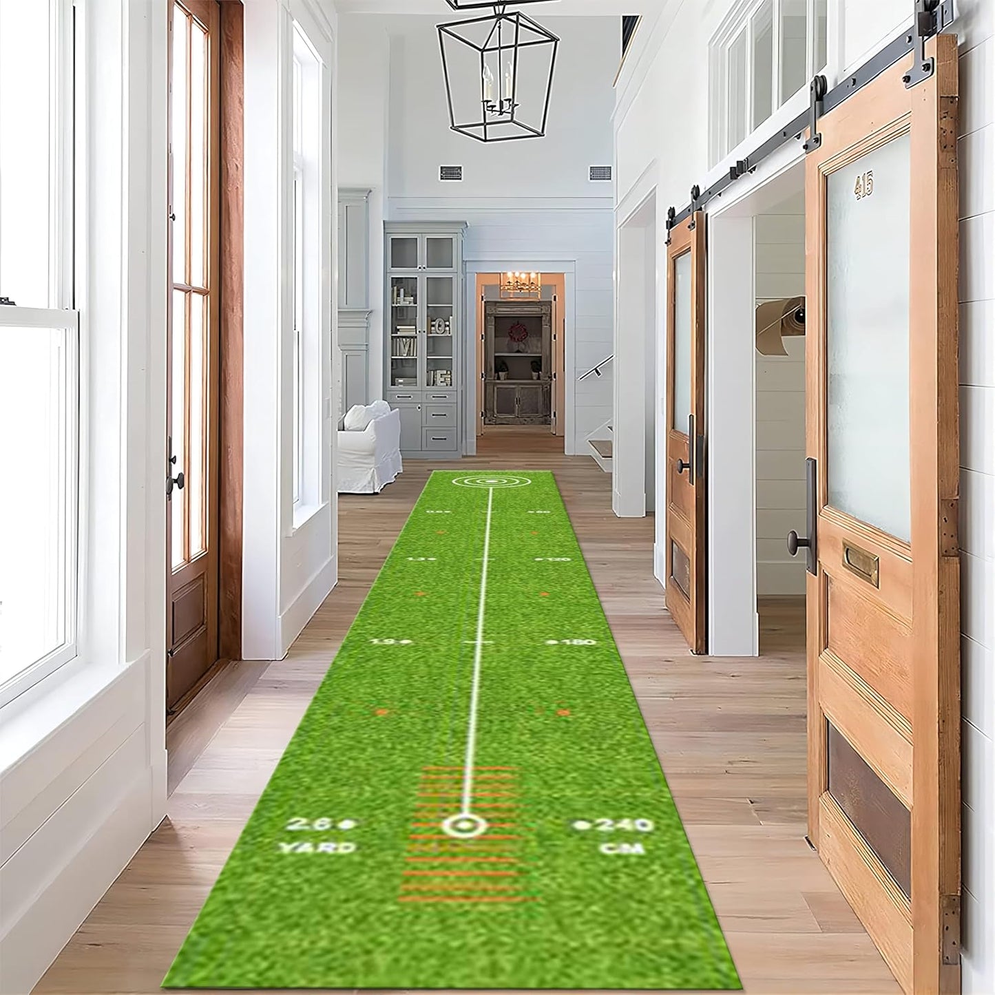Golf Throw Carpet Runner for Entrance, 3.3x10ft, Sports Lawn Entrance Rug, Cozy Soft Home Decor Absorbent Kids Rugs, Foldable Washable Breathable Anti-Slip Rug for Front Door Dining Room