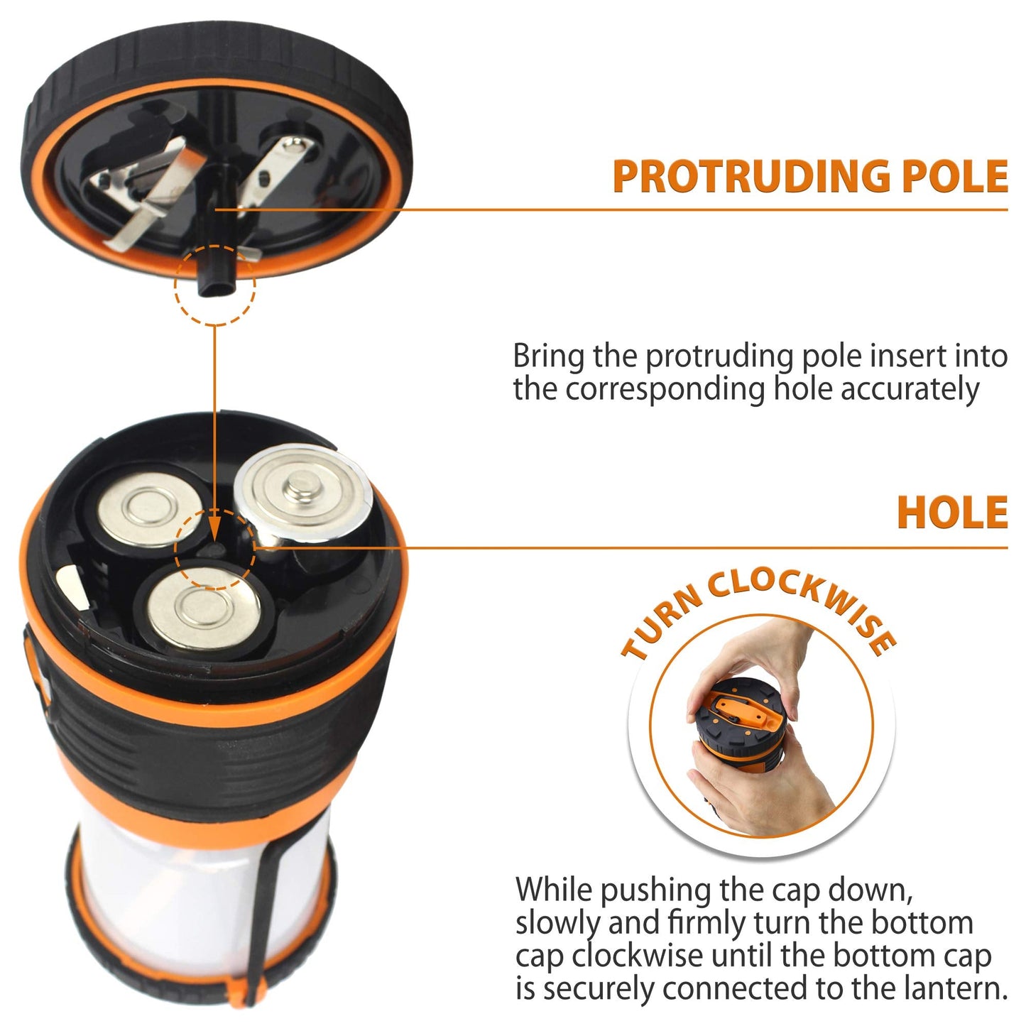 AYL LED Camping Lantern, 1800LM, 4 Light Modes, Battery Powered, Orange, Model SL10002Pack