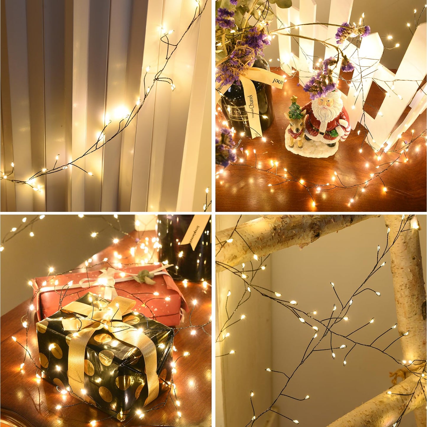 Dailyart Fairy Lights Plug In  2000 Led Twinkle String Light With Remote 130Ft Waterproof 8 Modes Warm Cluster Lights With Timer For Bedroom Wreath Window Wedding Christmas Tree Decoration Black Wire