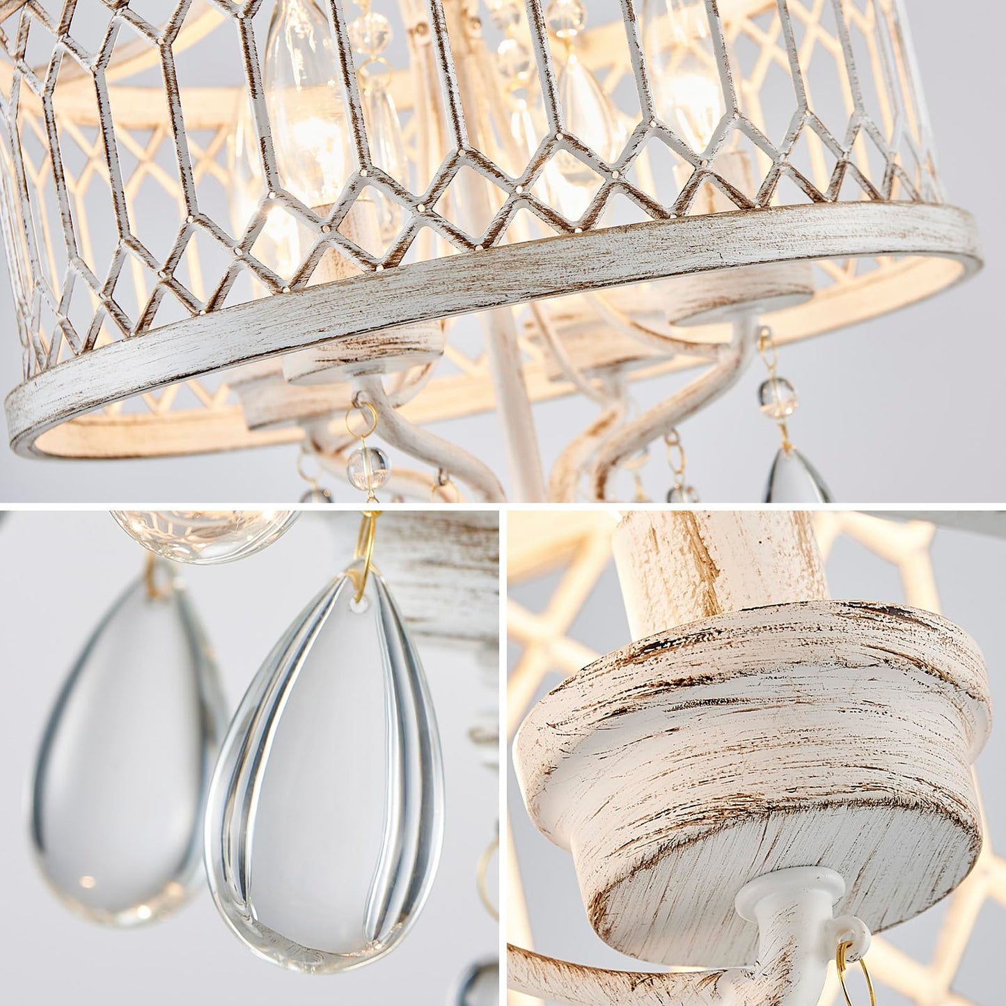 Crystal Ceiling Light Fixture  Modern Semi Flush Mount Ceiling Light  Farmhouse Crystal Chandeliers For Dining Room Light Fixture  Hallway Lighting Fixtures For Kitchen Bedroom Bathroom Foyer Entryway