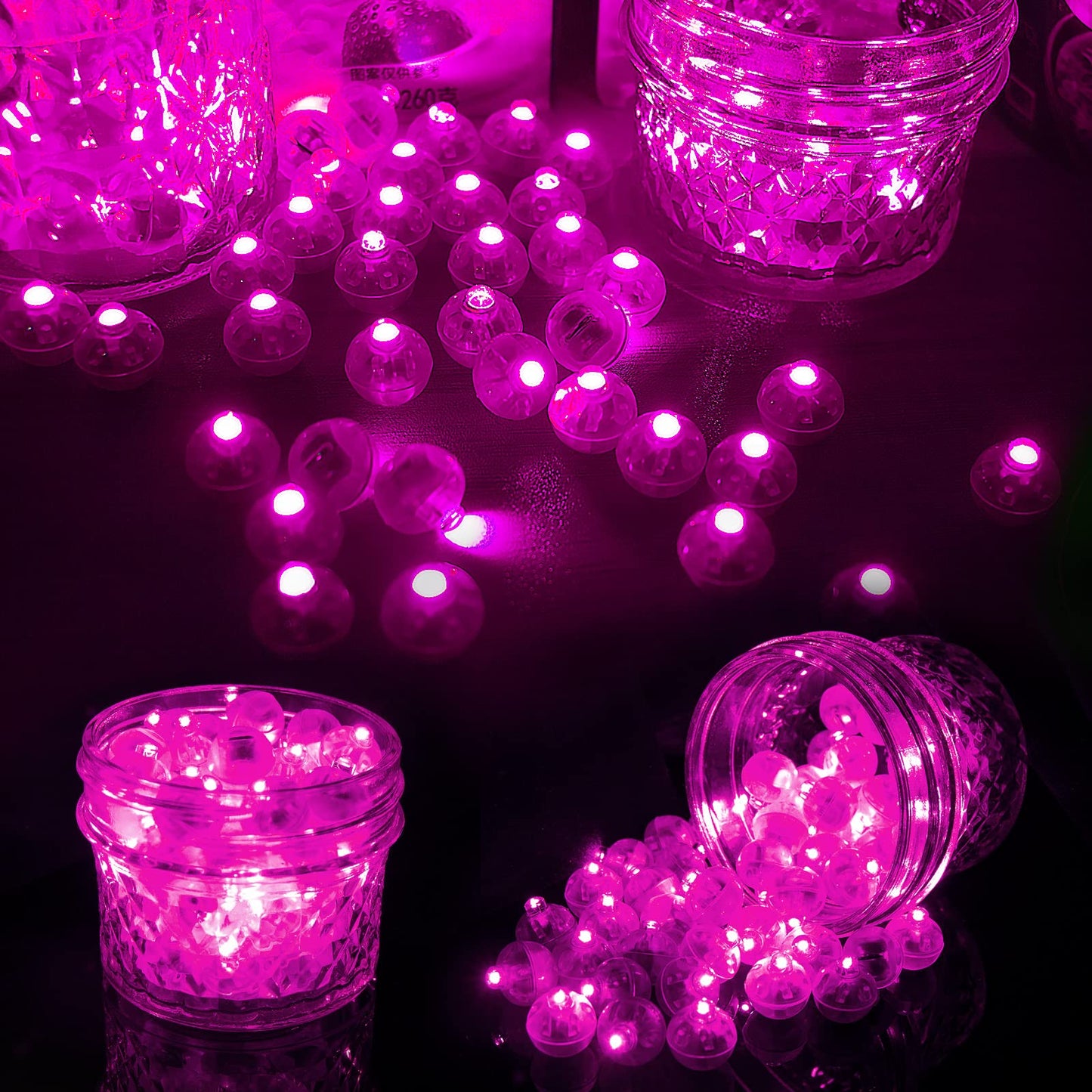 Aogist 200pcs Pink LED Balloon Lights, Waterproof Mini Ball Lights for Party, Wedding, Birthday, Festival, New Year, Christmas