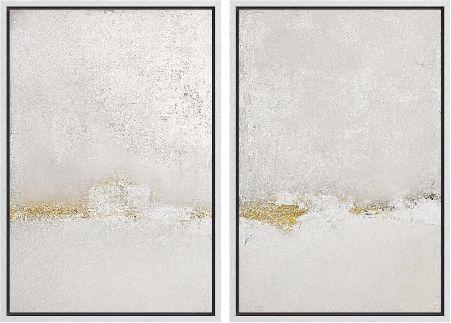 SIGNWIN Framed Canvas Print Wall Art Pastel Grunge Gray Landscape Abstract Shapes Illustrations for Living Room, Bedroom, Office - 24"x36"x2 White