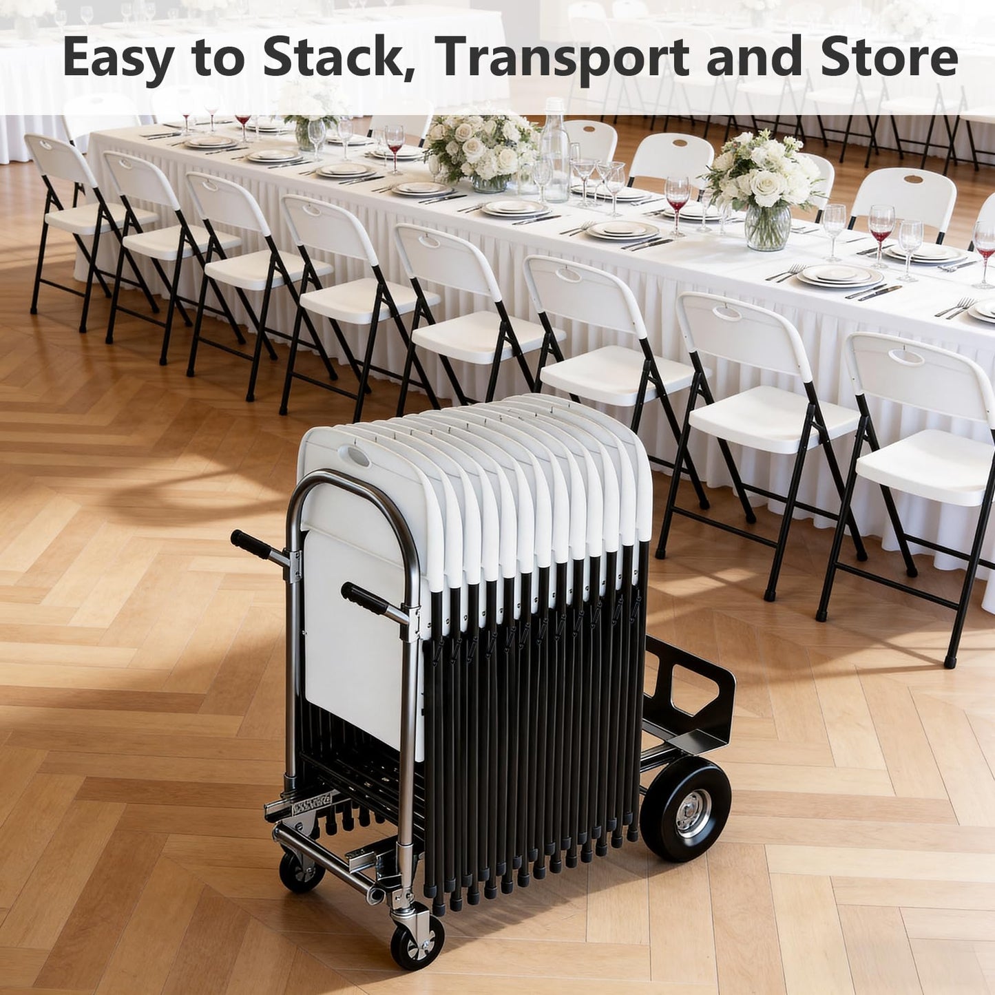 Folding Chairs 12 Pack, Outdoor Plastic Sturdy Metal Folding Chairs for Outside Indoor, Portable 350 lbs Capacity Heavy Duty Foldable Commercial Seating for Picnic, Party, Patio, Office, White