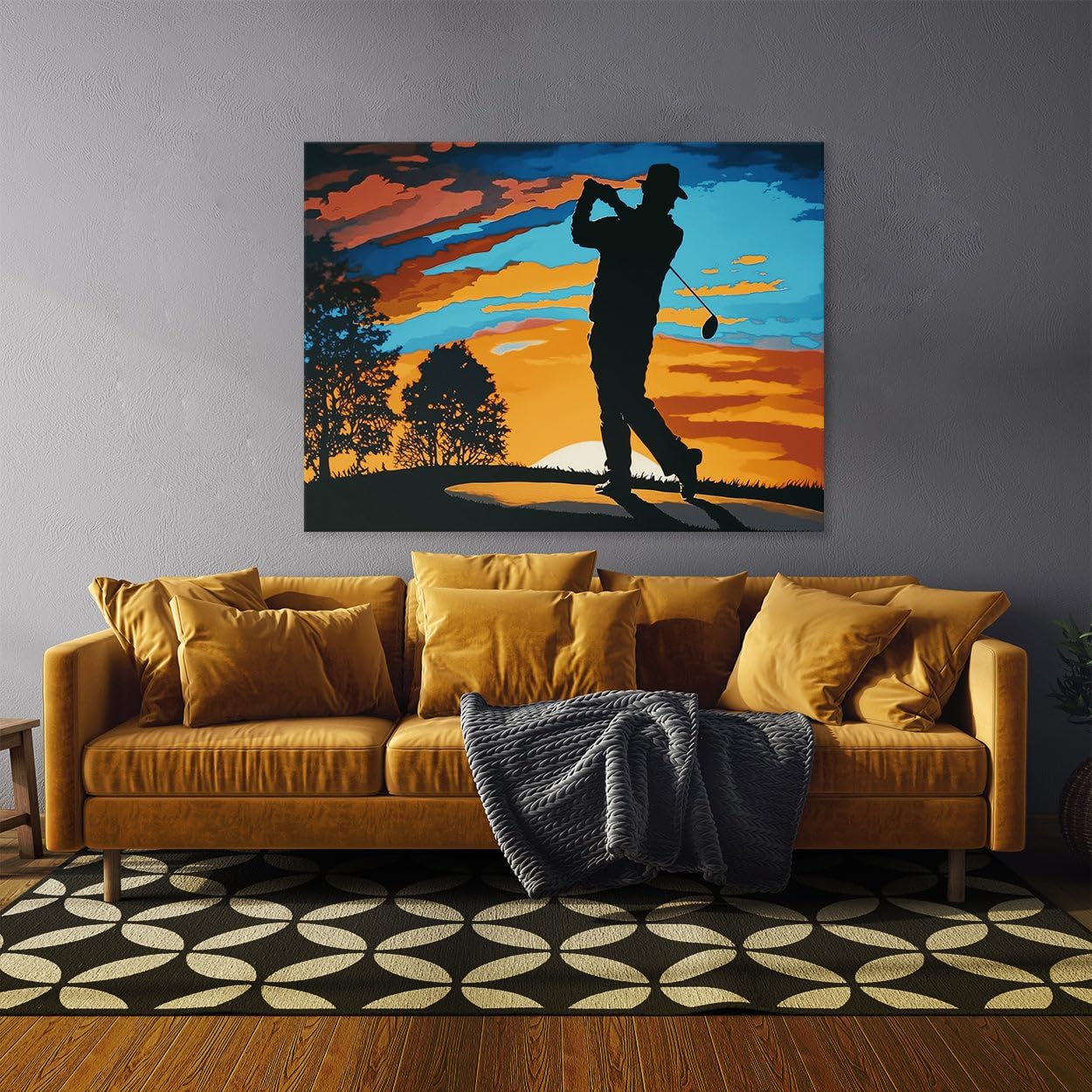 Sense Canvas Golf Golfer Sunrise Sunset 11 Canvas Art - Home Decor Wall Art Print Poster Painting X-Large 48x36 / 1.5"