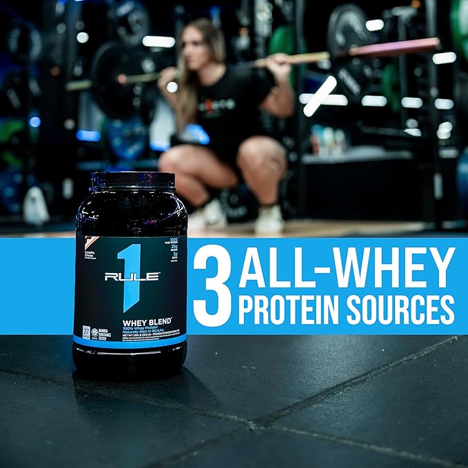 Rule One Proteins, R1 Whey Blend - Chocolate Fudge, 24g Fast-Acting Whey Protein Concentrates, Isolates, and Hydrolysates Per Serving, with Naturally Occurring EAAs and BCAAs, 2lbs