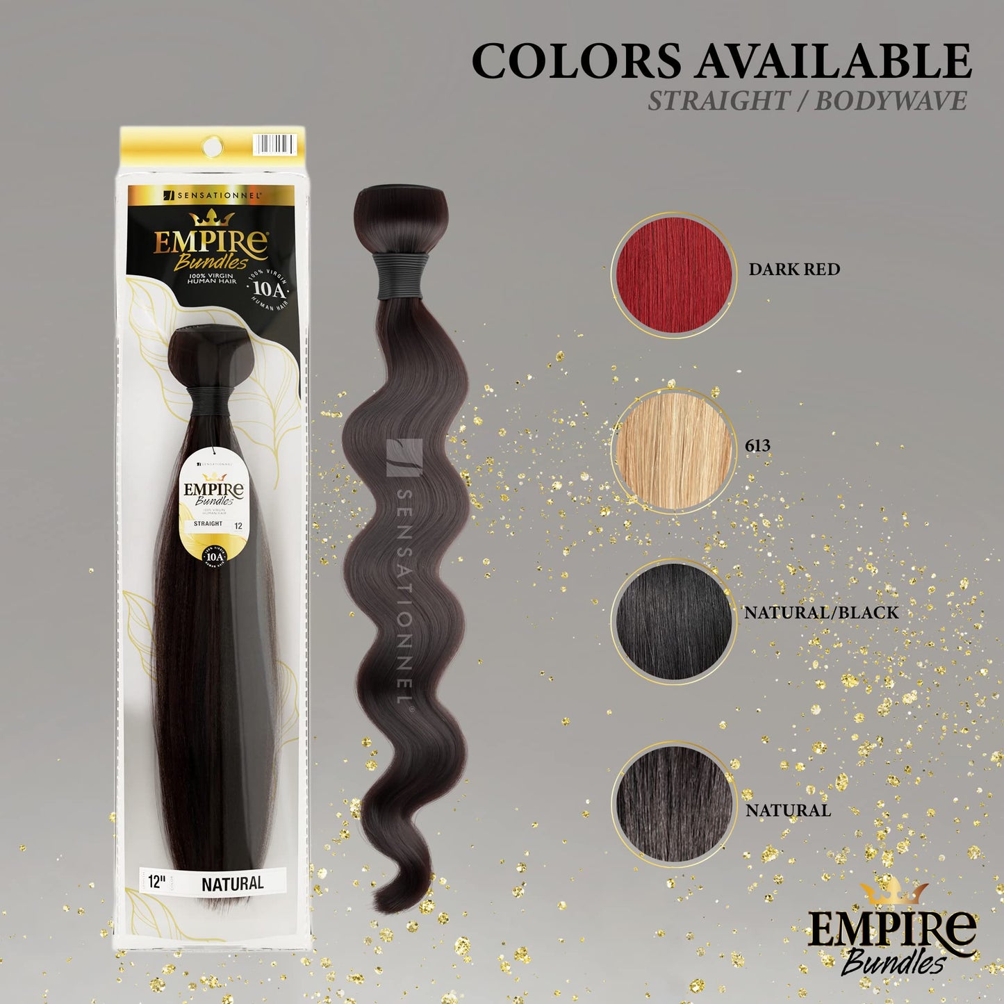 Sensationnel Empire bundles- body wave 10a tangle shed free human hair for weaving and sew in styles - 1 pack (12 inch, NATURAL)