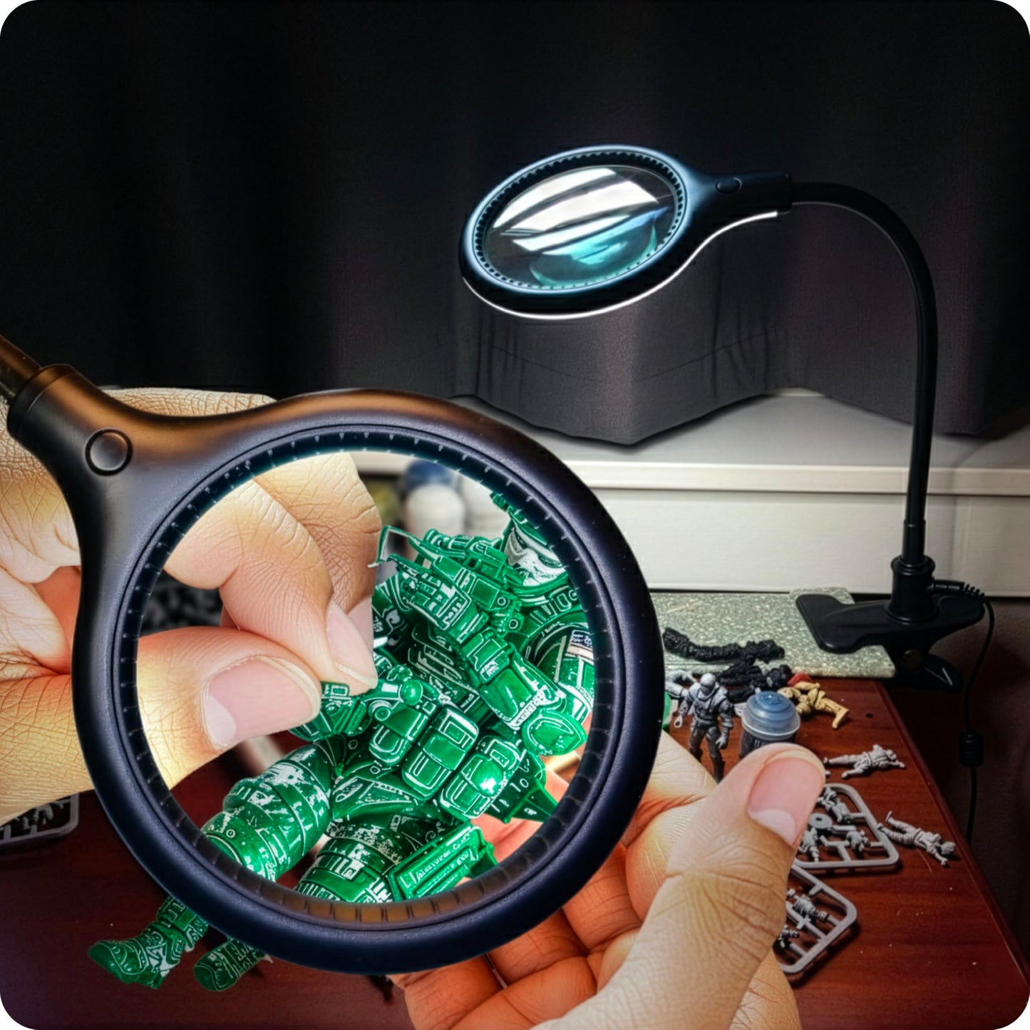 Brightech Lightview Flex Magnifying Desk Lamp - 1.75X Magnifier With Light, Adjustable For Crafts & Reading, Black, Model Ltvw2-Bk
