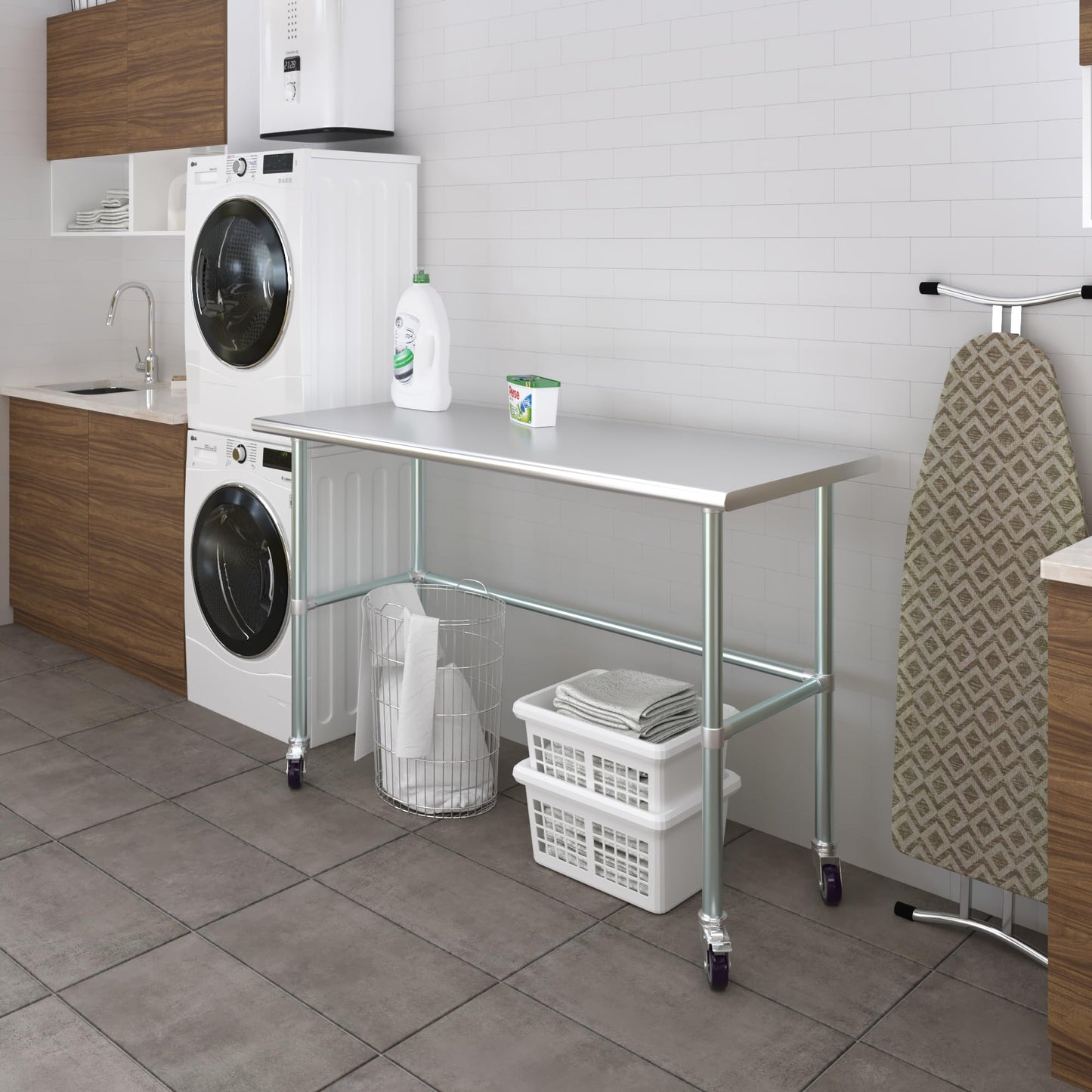 Stainless Steel Table + Add Casters | Choose from 43 Sizes | NSF Metal Work Table for Kitchen Prep Utility | Commercial and Residential Applications.