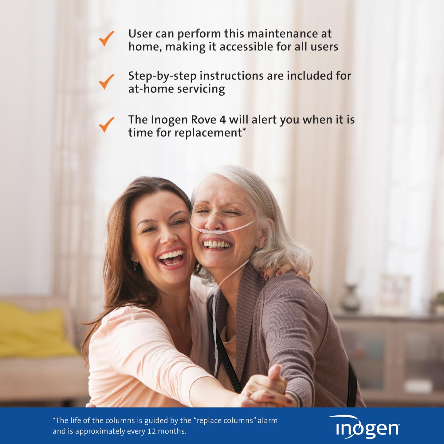Inogen Rove 4 Replacement Column Pair - Oxygen Accessories - Two Removable Metal Columns – 0.5 lb., L x 1.98 W x 5.42 H