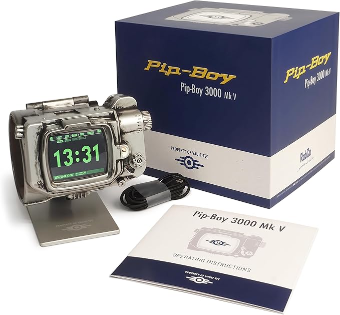 Fallout from The Wand Company: Pip-Boy Life Size Wearable Cosplay die-cast Replica. Memory Foam Cuff, LCD Screen, FM Radi...