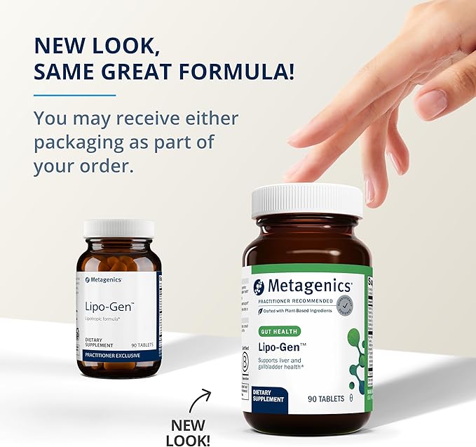 Metagenics Lipo-Gen - Lipotropic Liver Supplement* - Gallbladder Support* - with Amino Acids, Vitamin B12 & Choline - Non-GMO, Gluten-Free & Vegetarian - 90 Tablets