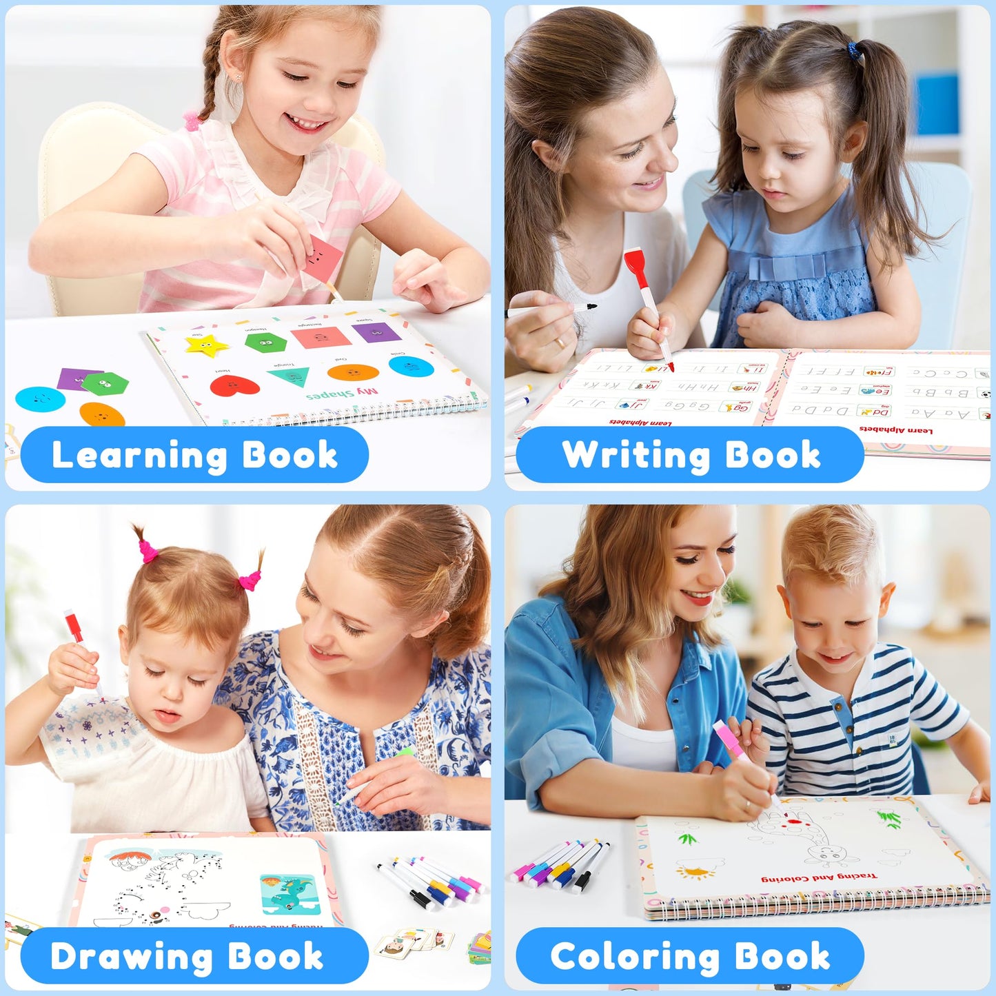 Montessori Busy Book for Toddlers 3-5, Dinosaur My Preschool Learning Activities, Education Kindergarten Sticker Workbook, Travel Toys for Kids, Birthdays Gifts for Boy and Girl Age 3 4 5 Year Old