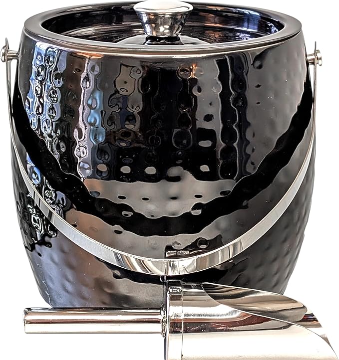 BREKX 3-QT Insulated Ice Buckets for Parties with Lid and Scoop - Iceberg Anchored Wine Chiller Champagne Bucket for Cockt...
