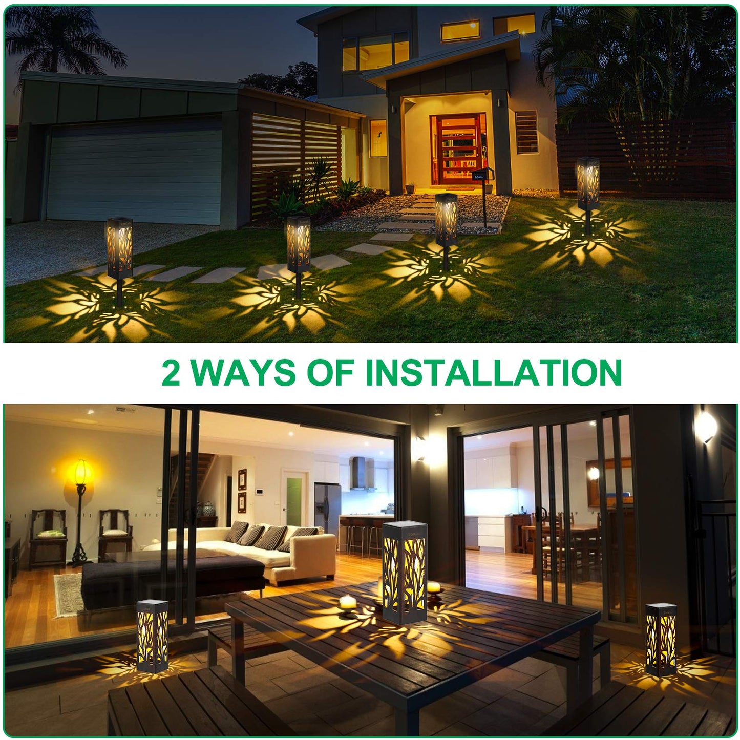 Tomcare Solar Lights Outdoor - Upgraded 8 Pack Waterproof Led Garden Lights, White, Model Sz-19004, Bigger Size For Pathway & Walkway