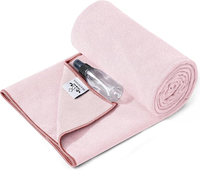Heathyoga Yoga Mat Towel Non Slip for Hot Yoga Towel with Silicone Grip & Free Spray Bottle, 72"X26" Extra Large Microfibe...