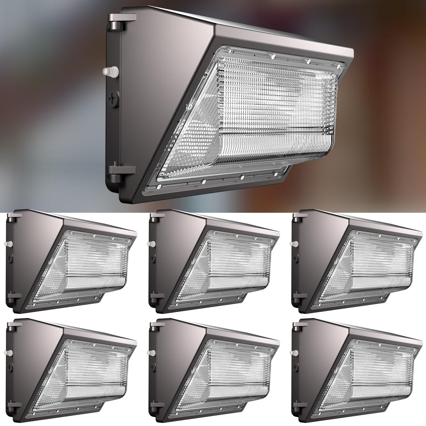 Lightdot 6Pack 250W Led Wall Pack Lights - 37500Lm(150Lm/W) Dusk-To-Dawn (100-277V) 5000K Ip65 Outdoor Exterior Lighting Fixture For Warehouse/Parking Lots | 5-Yr Warranty  Etl(Height:20-40Ft)