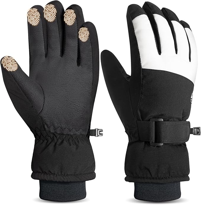 RIGWARL Kids Ski Snow Gloves Waterproof, Kids Winter Gloves for Boys Girls Snowboarding Sledding Ice Skating Snowball Fight