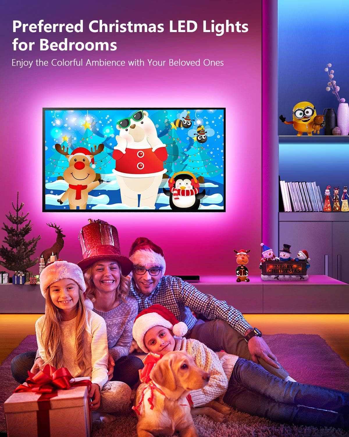 Nexillumi LED Strip Lights 131ft Music Sync RGB Color Changing APP+Remote Control White AML005_IR40M