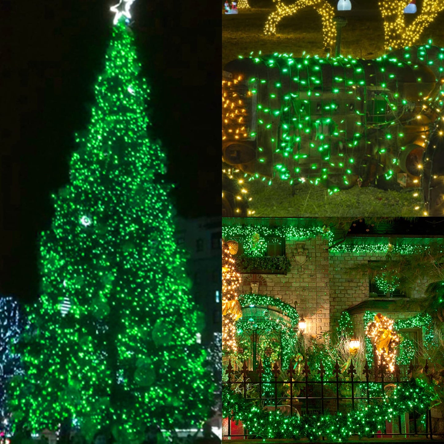 LJLNION Christmas String Lights 150 Count 33 FT Incandescent Green Wire Fairy Lights for Indoor Outdoor Decoration