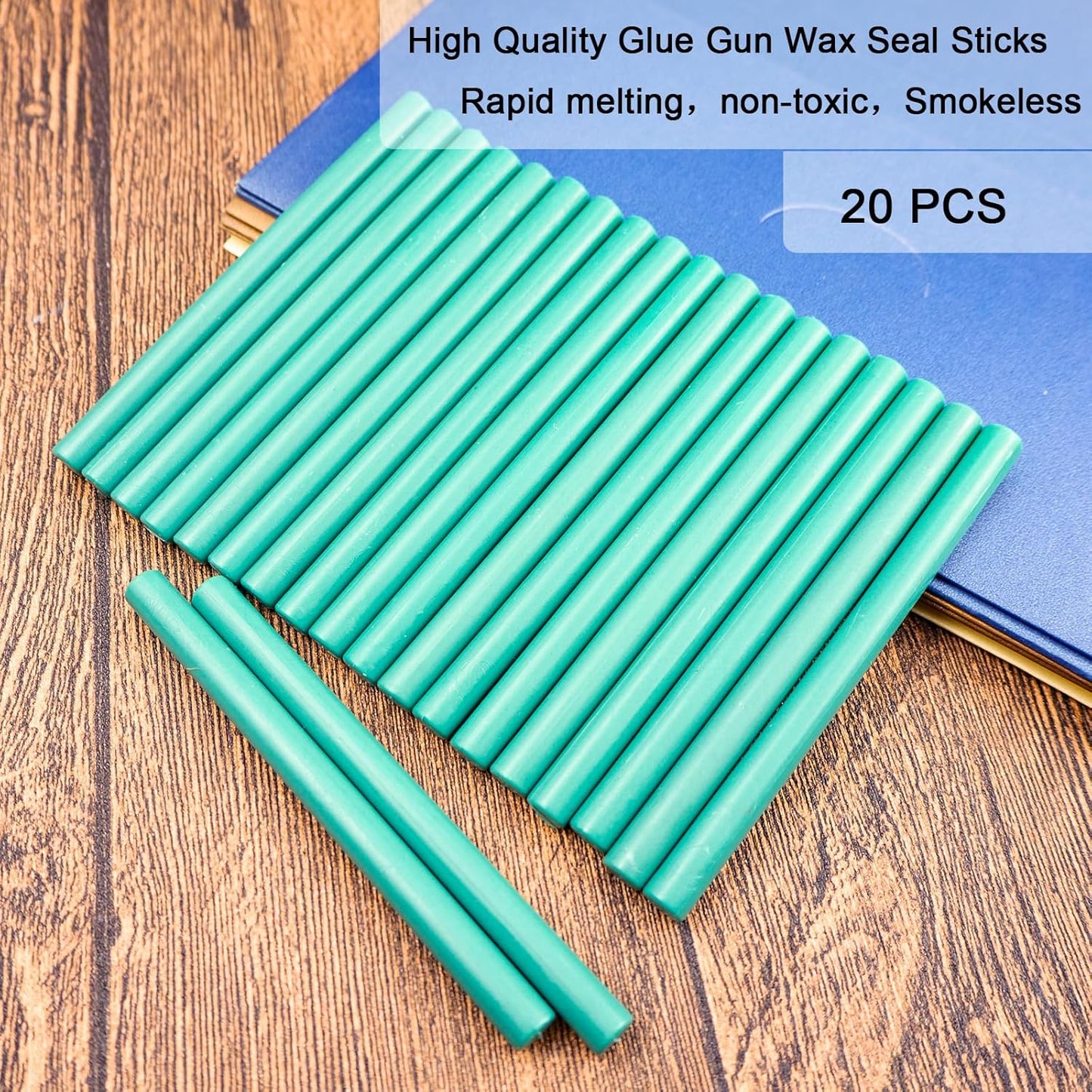 Wax Seal Stick, Ioggtser 20PCS Mini Glue Gun Wax Seal Stick for Wax Seal Stamp, Sealing Wax Sticks for Wedding Invitations, Cards, Envelopes (Olive Green)