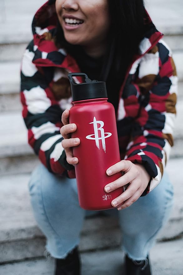 Simple Modern Officially Licensed NBA Water Bottle with Straw Lid Insulated Stainless Steel Thermos Gift | Summit Collection | 32oz