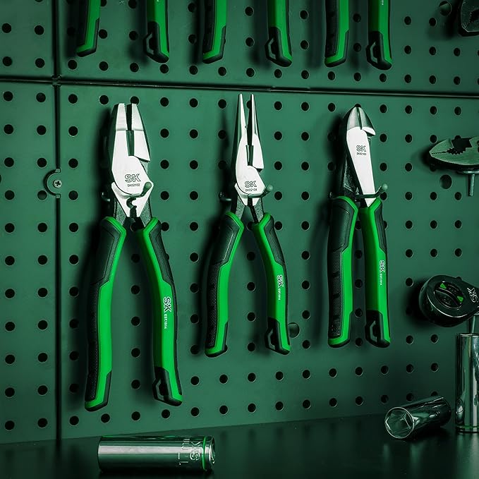 SK 9.5-Inch Linesman Pliers, High Carbon Steel, Ergonomic Anti-slip Handle for Comfortable Grip