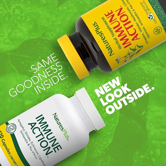 NaturesPlus Immune Action - 120 Capsules - Vegan, Gluten Free - 120 Servings