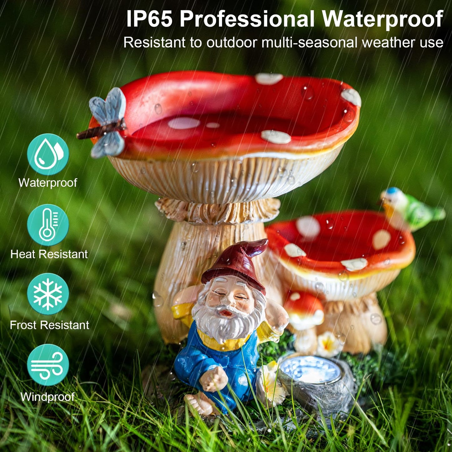 Zqqlite Solar Gnome Statues Figurine Lights - Garden Lighting Outdoor Decorations  Gnome Sleeping Under Mushroom  Yard Art Lawn Ornaments For Porch Patio Balcony - Gnome Gifts For Women Mom