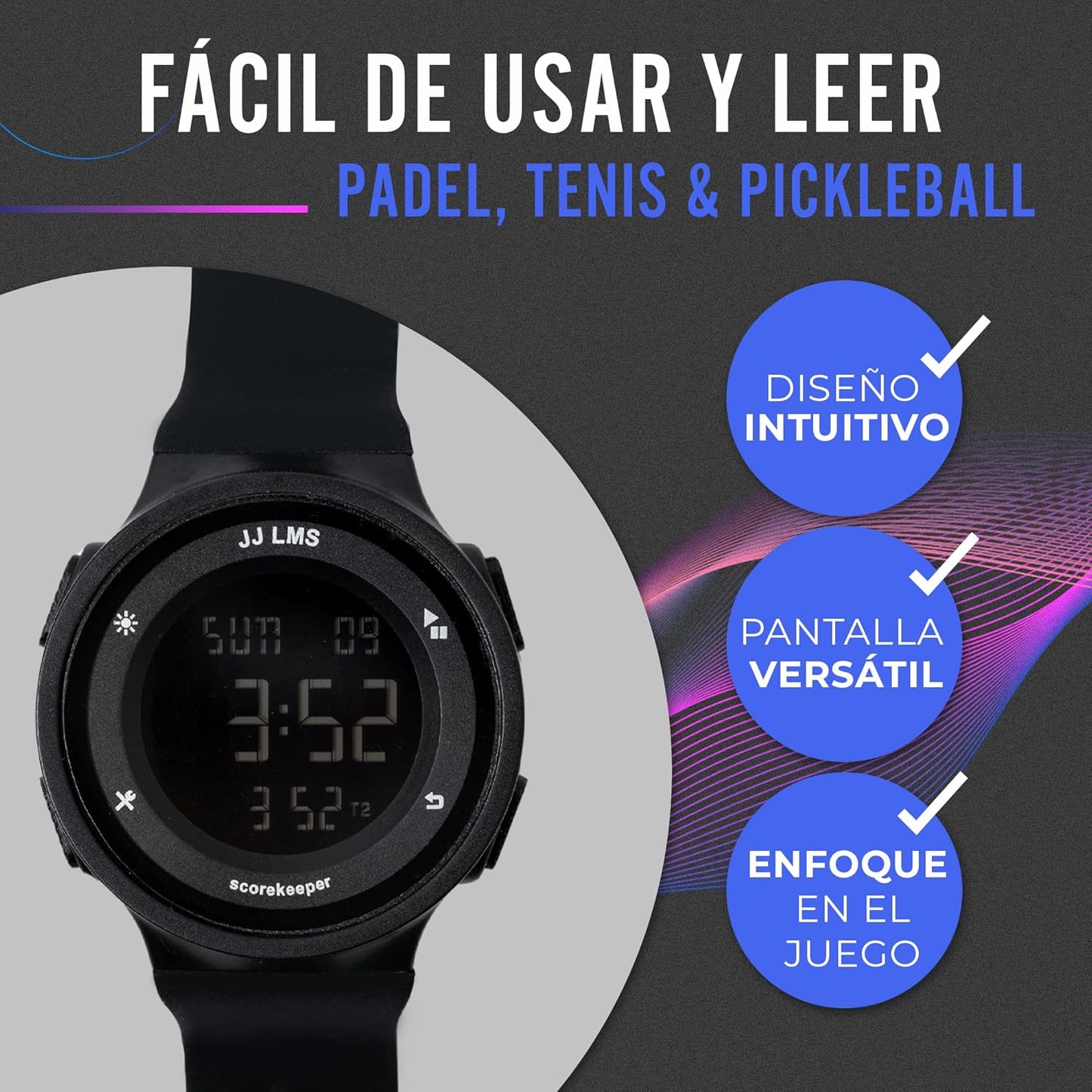 Scorekeeper Digital Watch, for Tennis, Padel, Pickleball, Score Tracking