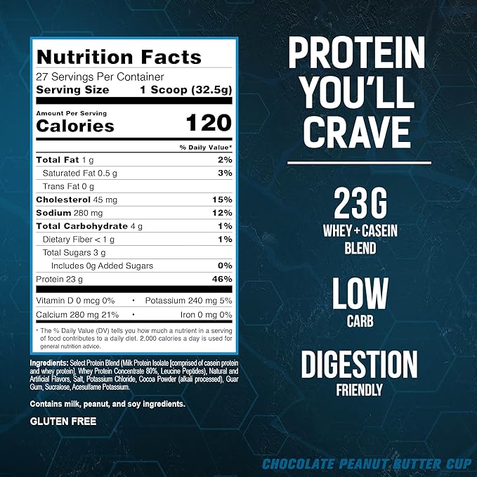 PEScience Select Low Carb Protein Powder, Chocolate Peanut Butter Cup, 27 Serving, Whey and Casein Blend, Keto Friendly, Gluten Free, Best Tasting, Clean Isolate for Women and Men