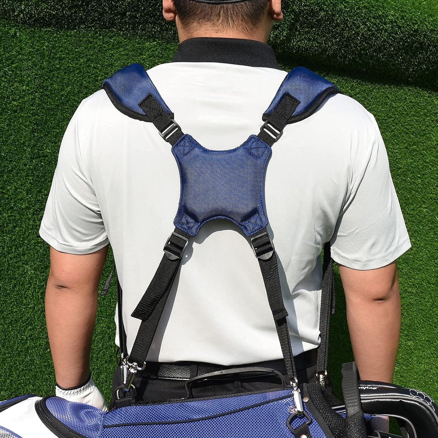 BIG TEETH Golf Bag Strap,Adjustable Padded Bag Strap Replacement,Golf Double Shoulder Bag Straps with 4Pcs Rotate Hooks